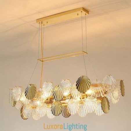 Designer Touch Decorative Luxury Glass Chandelier Fashion Lamp Shell Shape Glass Hanging Lamp