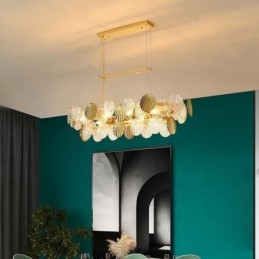Designer Touch Decorative Luxury Glass Chandelier Fashion Lamp Shell Shape Glass Hanging Lamp