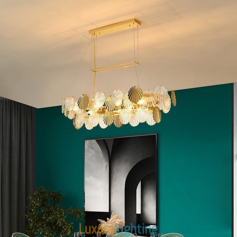 Designer Touch Decorative Luxury Glass Chandelier Fashion Lamp Shell Shape Glass Hanging Lamp
