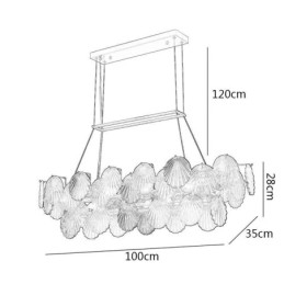 Designer Touch Decorative Luxury Glass Chandelier Fashion Lamp Shell Shape Glass Hanging Lamp