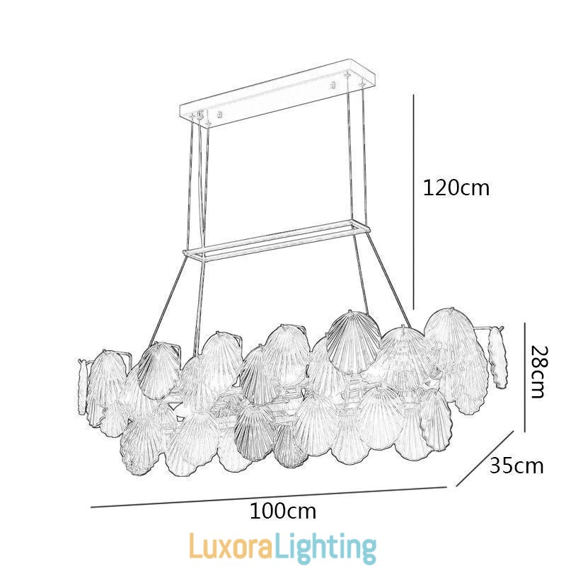 Designer Touch Decorative Luxury Glass Chandelier Fashion Lamp Shell Shape Glass Hanging Lamp