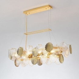 Designer Touch Decorative Luxury Glass Chandelier Fashion Lamp Shell Shape Glass Hanging Lamp