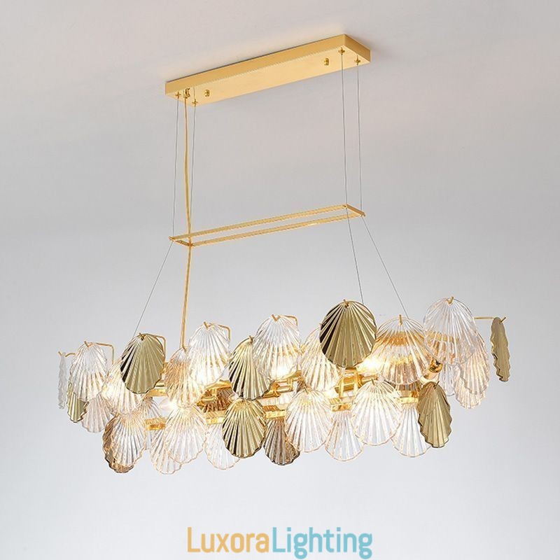 Designer Touch Decorative Luxury Glass Chandelier Fashion Lamp Shell Shape Glass Hanging Lamp