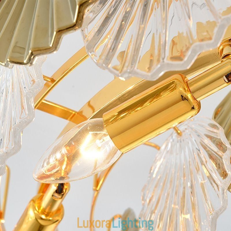 Designer Touch Decorative Luxury Glass Chandelier Fashion Lamp Shell Shape Glass Hanging Lamp