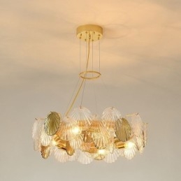 Designer Touch Decorative Modern Shell Glass Chandelier Lights Dining