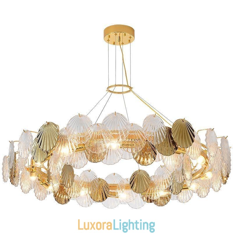 Designer Touch Decorative Modern Shell Glass Chandelier Lights Dining