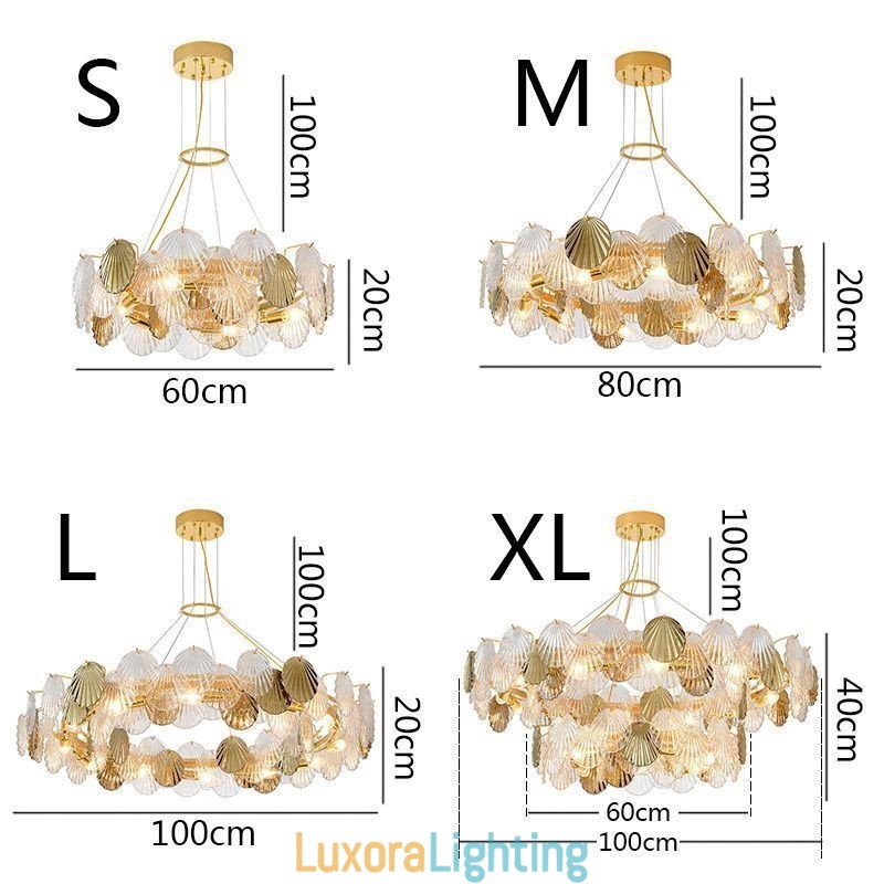Designer Touch Decorative Modern Shell Glass Chandelier Lights Dining