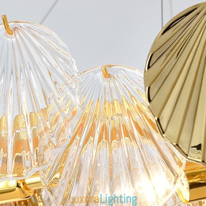 Designer Touch Decorative Modern Shell Glass Chandelier Lights Dining