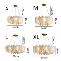 Designer Touch Decorative Artistic Glass Chandelier Feather Round Pendant Light