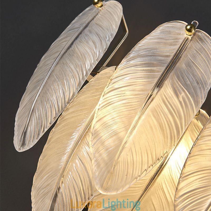 Designer Touch Decorative Artistic Glass Chandelier Feather Round Pendant Light