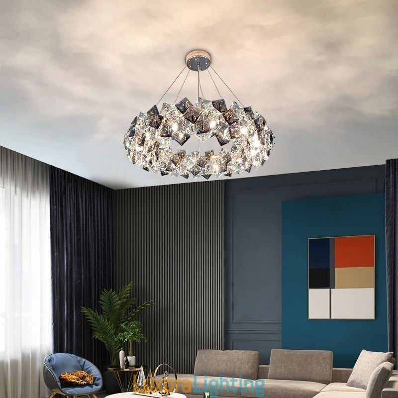 Designer Touch Decorative Light Luxury Glass Chandelier Modern Minimalist Pendant Lamp Living