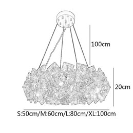 Designer Touch Decorative Light Luxury Glass Chandelier Modern Minimalist Pendant Lamp Living