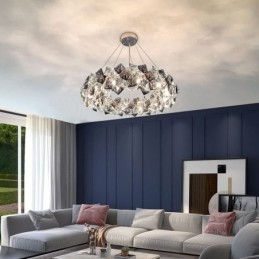 Designer Touch Decorative Light Luxury Glass Chandelier Modern Minimalist Pendant Lamp Living