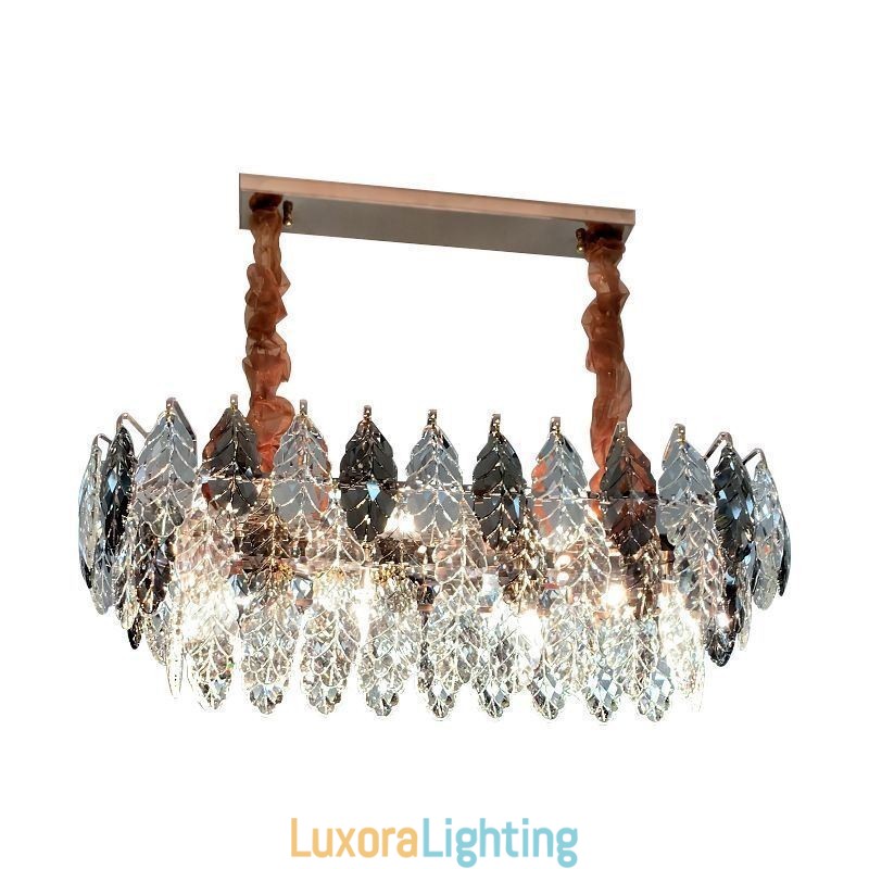 Designer Touch Decorative European Iron Pendant Light Creative Leaf Glass Chandelier