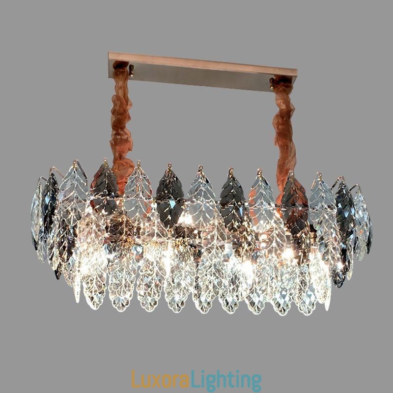 Designer Touch Decorative European Iron Pendant Light Creative Leaf Glass Chandelier