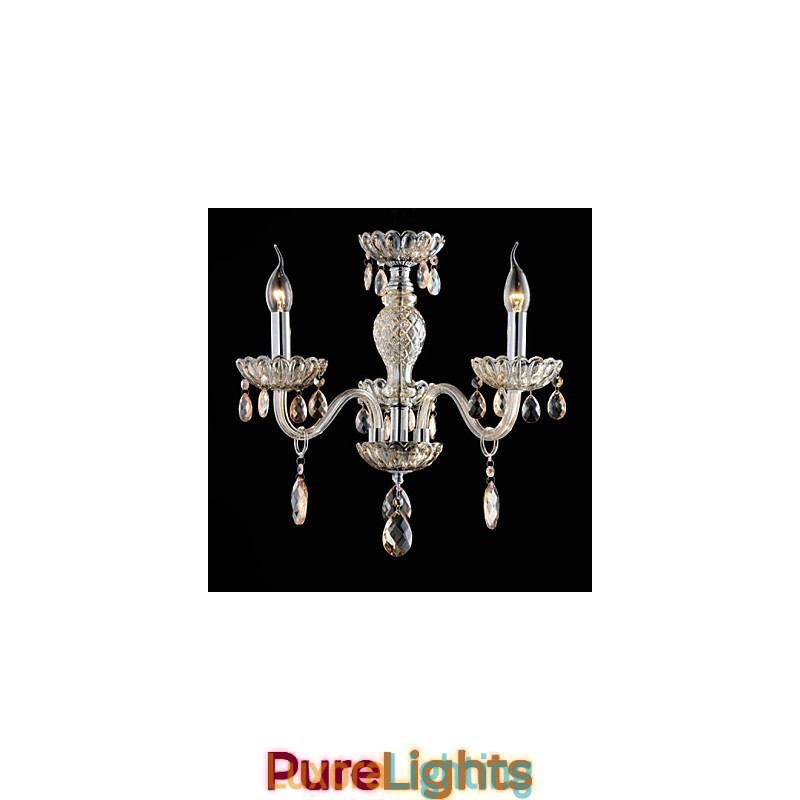 Designer Touch Decorative 3 Light The style of palace Glass Chandelier With Candle Bulb