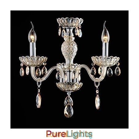 Designer Touch Decorative 3 Light The style of palace Glass Chandelier With Candle Bulb