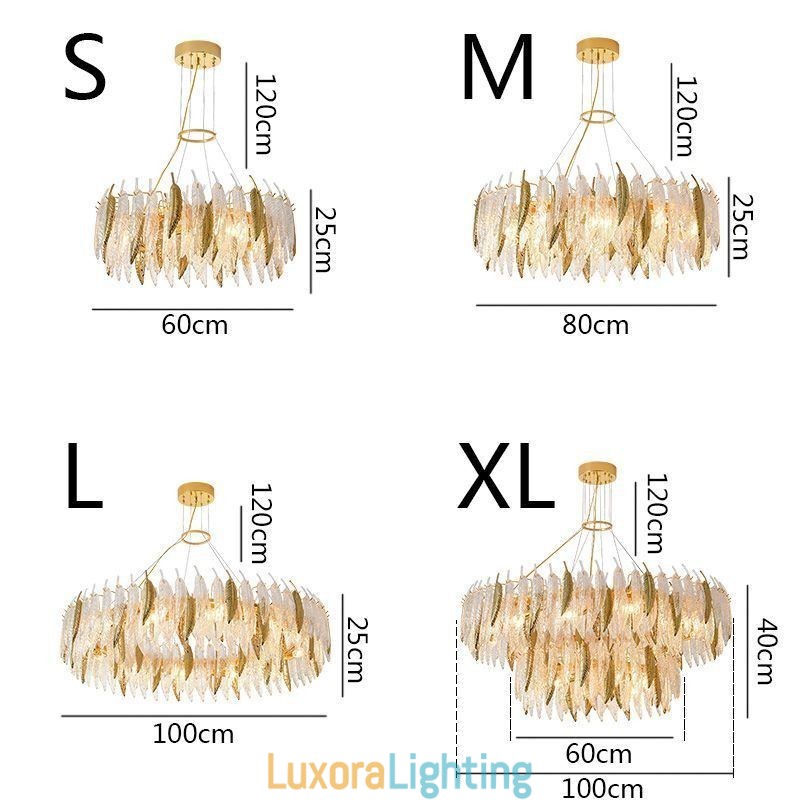 Designer Touch Decorative Artistic Glass Chandelier Feather Round Ceiling Light