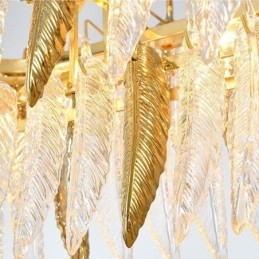 Designer Touch Decorative Artistic Glass Chandelier Feather Round Ceiling Light