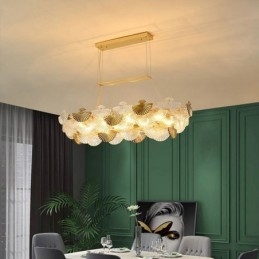 Designer Touch Decorative European Glass Pendant Light Fan Shaped Art Chandelier