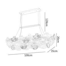 Designer Touch Decorative European Glass Pendant Light Fan Shaped Art Chandelier