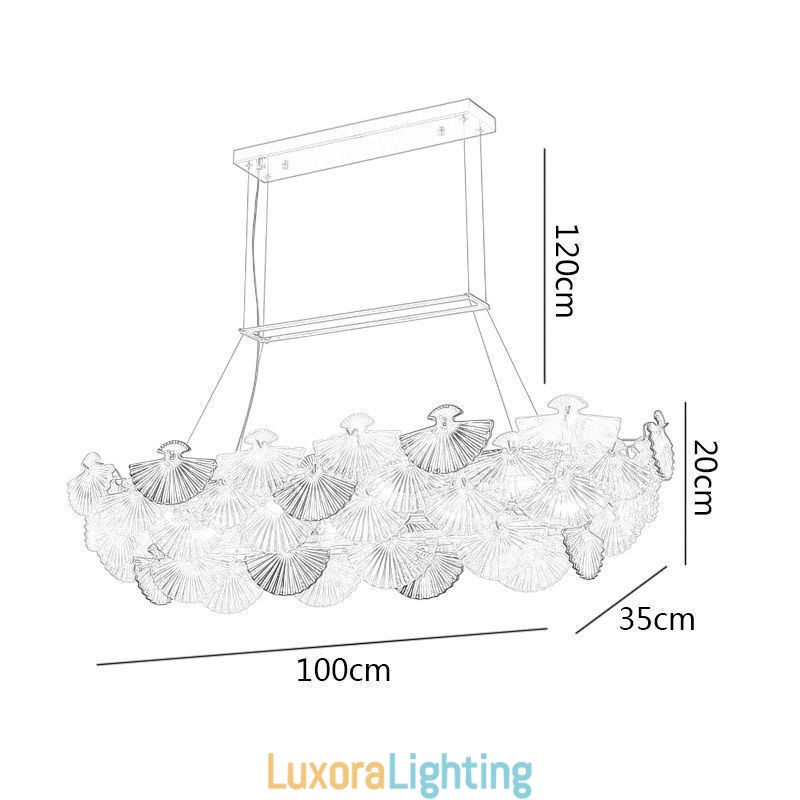 Designer Touch Decorative European Glass Pendant Light Fan Shaped Art Chandelier