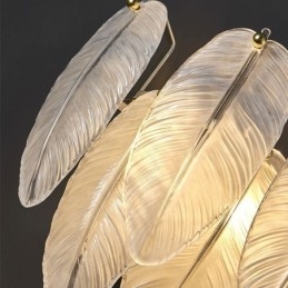 Designer Touch Decorative Artistic Glass Chandelier Feather Round Pendant Lighting