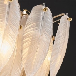 Designer Touch Decorative Artistic Glass Chandelier Feather Round Pendant Lighting