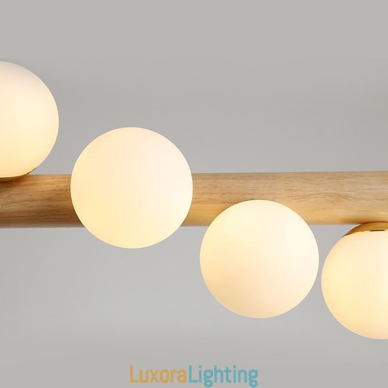 Designer Touch Decorative Magic Bean Pendant Light Wood Strip Hanging Lamp