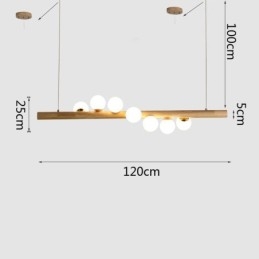 Designer Touch Decorative Magic Bean Pendant Light Wood Strip Hanging Lamp