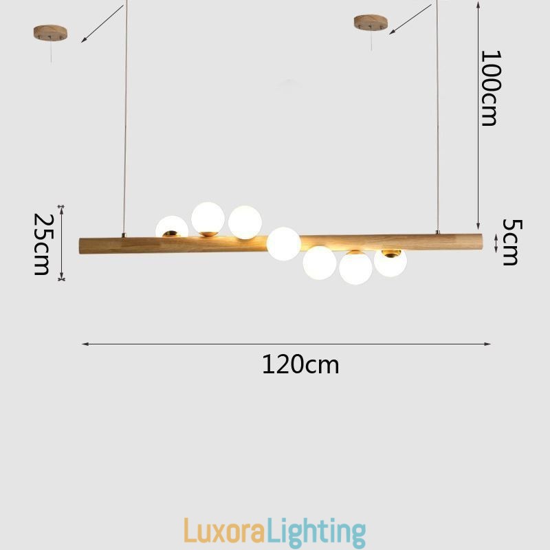 Designer Touch Decorative Magic Bean Pendant Light Wood Strip Hanging Lamp