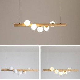 Designer Touch Decorative Magic Bean Pendant Light Wood Strip Hanging Lamp