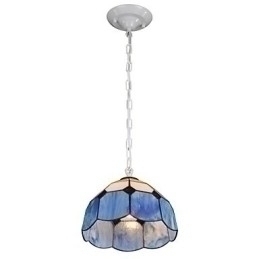 Designer Touch Decorative Chandelier Mini Style Country Garage white + blue Glass lights