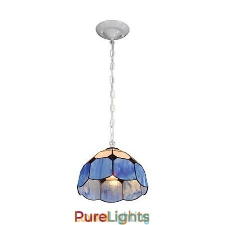 Designer Touch Decorative Chandelier Mini Style Country Garage white + blue Glass lights
