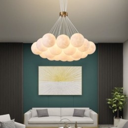 Designer Touch Decorative Moon Bubble Chandelier Modern 3D Print Balls Pendant Lamp