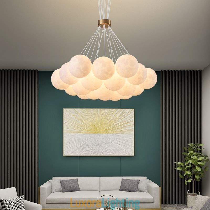 Designer Touch Decorative Moon Bubble Chandelier Modern 3D Print Balls Pendant Lamp