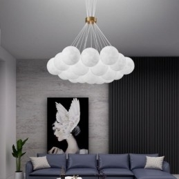 Designer Touch Decorative Moon Bubble Chandelier Modern 3D Print Balls Pendant Lamp