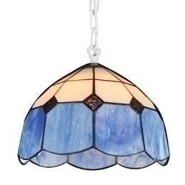 Designer Touch Decorative Chandelier Mini Style Country Garage white + blue Glass lights