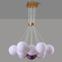 Designer Touch Decorative Moon Bubble Chandelier Modern 3D Print Balls Pendant Lamp