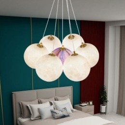 Designer Touch Decorative Moon Bubble Chandelier Modern 3D Print Balls Pendant Lamp