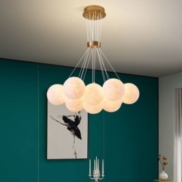 Designer Touch Decorative Moon Bubble Chandelier Modern 3D Print Balls Pendant Lamp