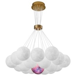 Designer Touch Decorative Moon Bubble Chandelier Modern 3D Print Balls Pendant Lamp