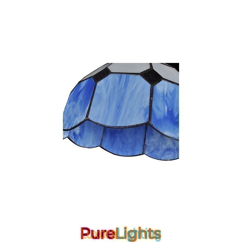 Designer Touch Decorative Chandelier Mini Style Country Garage white + blue Glass lights