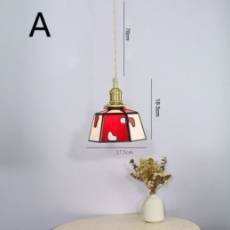 Designer Touch Decorative Colorful Glass Pendant Light Japanese Style Retro Bedside Hanging Light