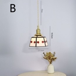 Designer Touch Decorative Colorful Glass Pendant Light Japanese Style Retro Bedside Hanging Light