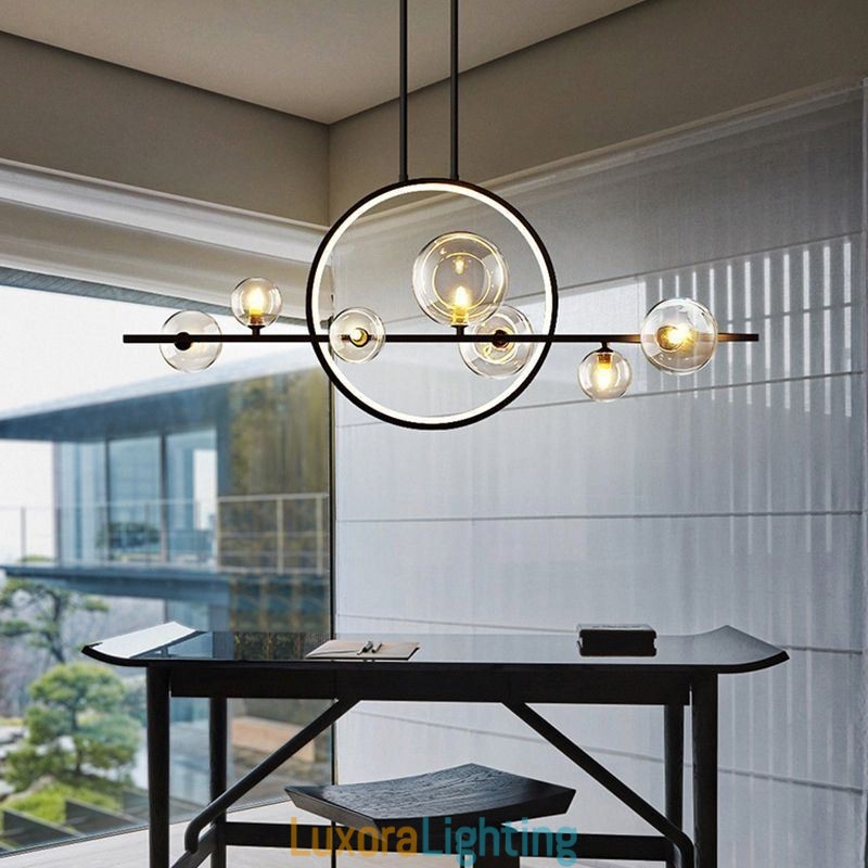 Designer Touch Decorative Modern Metal Chandelier Clear Glass Bubbles Pendant Lampss