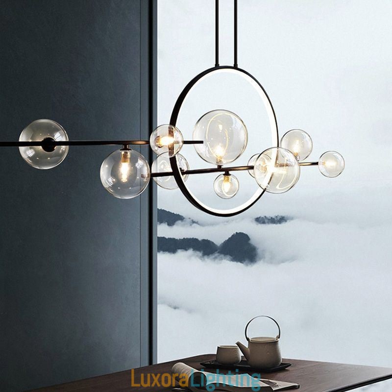 Designer Touch Decorative Modern Metal Chandelier Clear Glass Bubbles Pendant Lampss