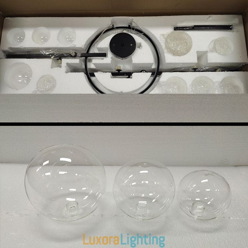 Designer Touch Decorative Modern Metal Chandelier Clear Glass Bubbles Pendant Lampss