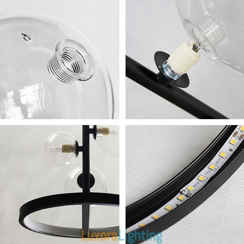 Designer Touch Decorative Modern Metal Chandelier Clear Glass Bubbles Pendant Lampss