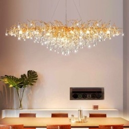 Designer Touch Decorative Luxury Crystal Chandelier Gold Modern Ceiling Hanging Lamp Dining